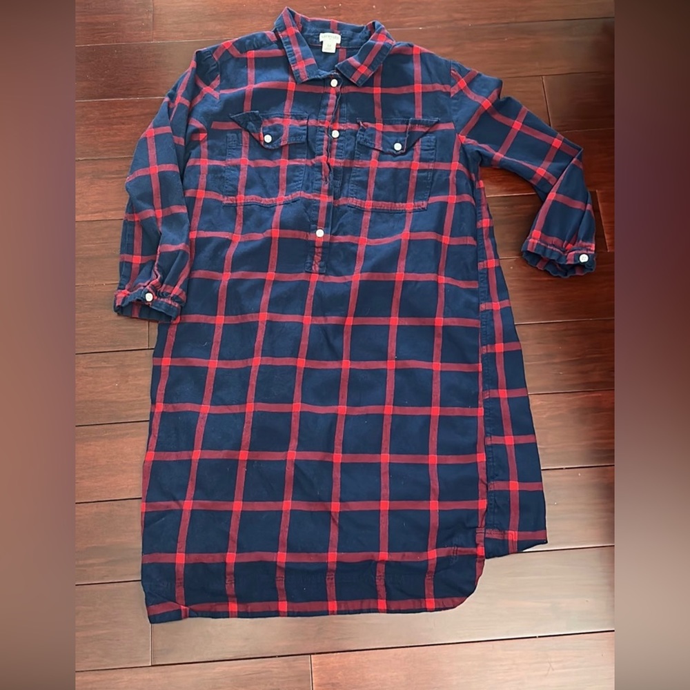 Girls crewcuts plaid shirt dress